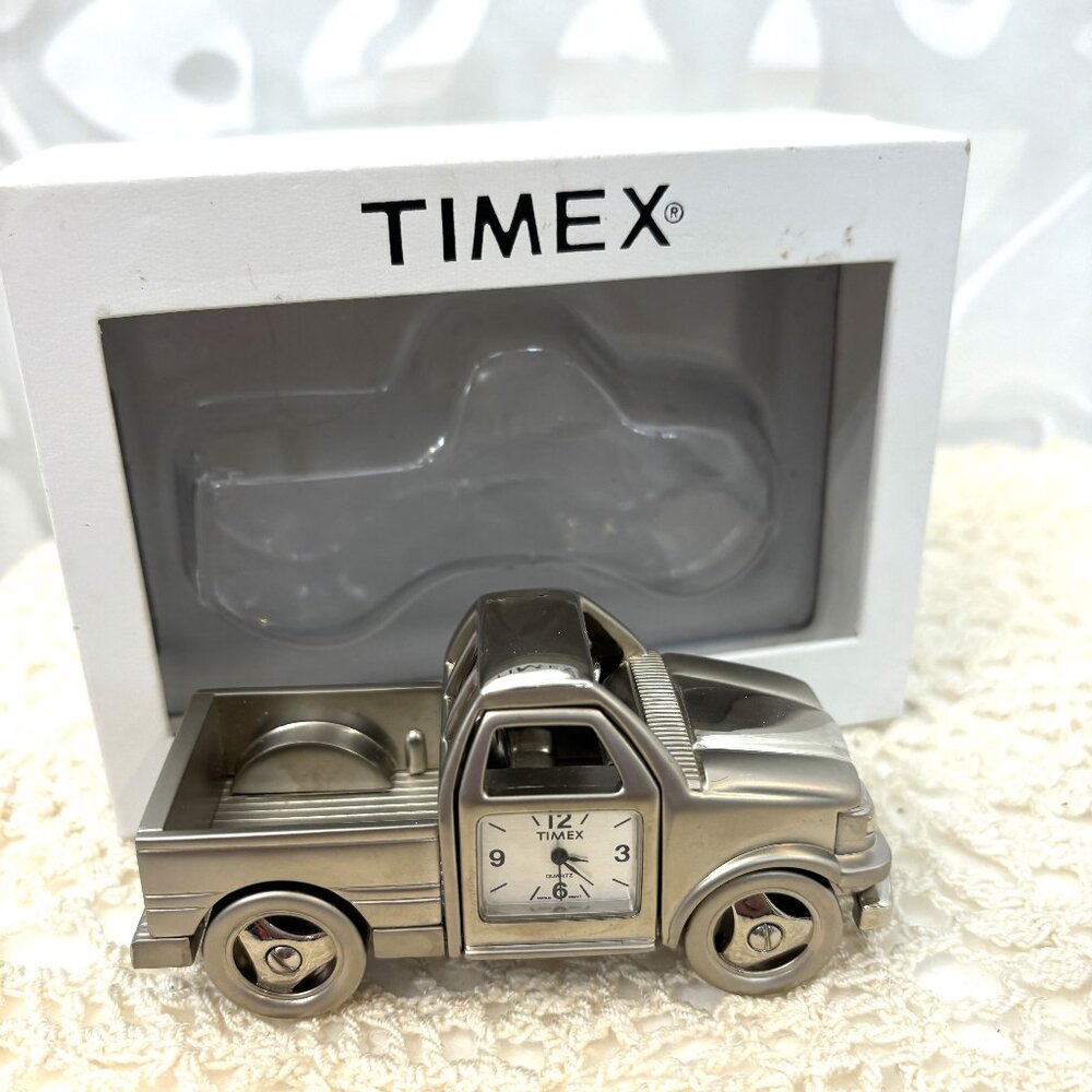 * TIMEX Collectible Mini-Clock Pickup Silver Truck